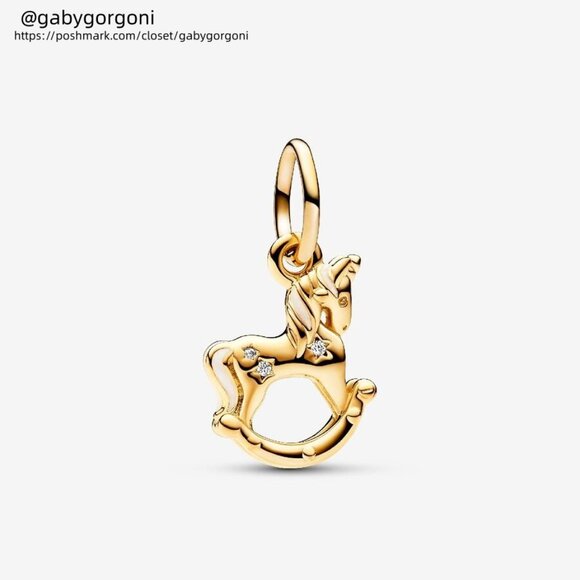 Pandora Rocking Unicorn Dangle Charm|Two-tone - Picture 1 of 2